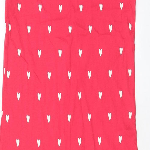 Marks and Spencer Womens Pink Geometric Cotton Top Dress Size 8 - Heart Print