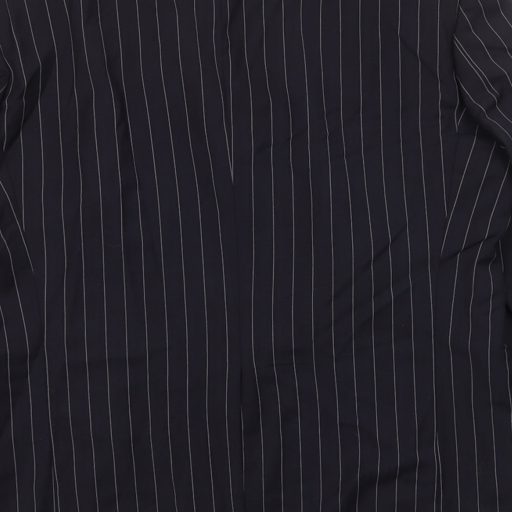 HUGO BOSS Mens Blue Striped Wool Jacket Suit Jacket Size 44 Regular - Inside pockets