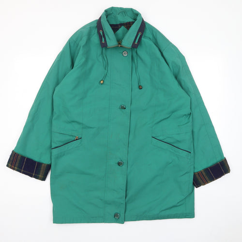 David Barry Womens Green Jacket Size 16 Zip - Pockets