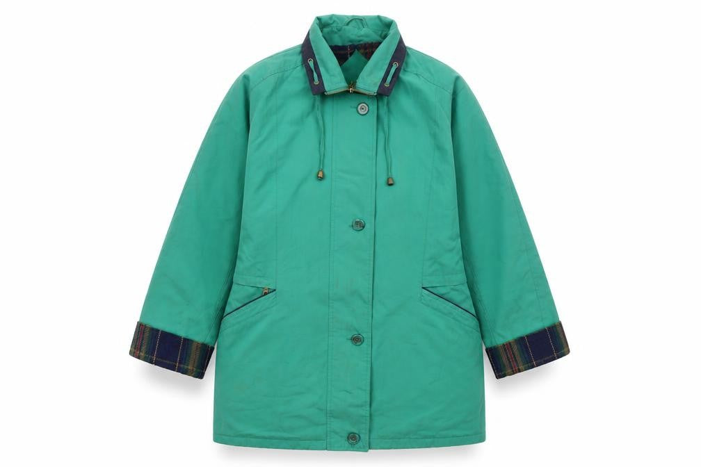 David Barry Womens Green Jacket Size 16 Zip - Pockets