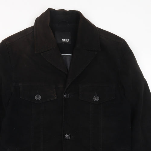 NEXT Mens Brown Jacket Coat Size M Button - Pockets