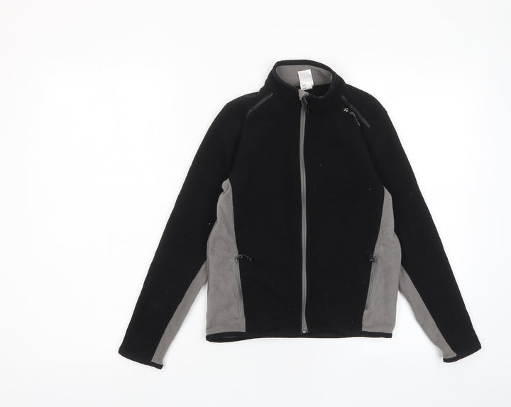 DECATHLON Boys Black Jacket Size 10 Years Zip - Zip Pockets