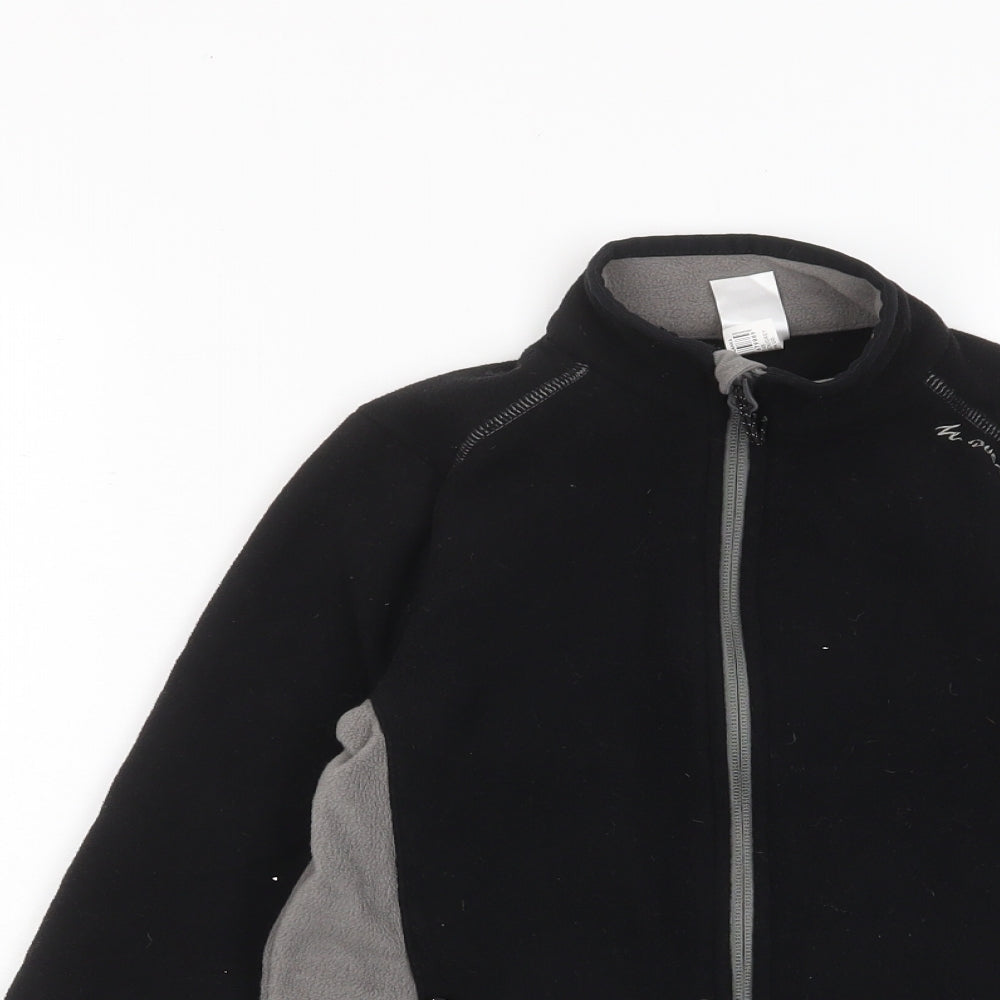 DECATHLON Boys Black Jacket Size 10 Years Zip - Zip Pockets