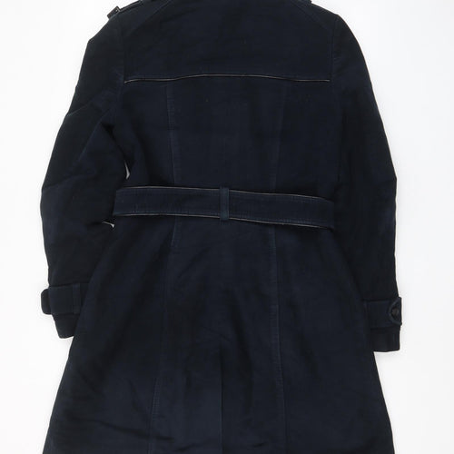 NEXT Womens Blue Military Jacket Coat Size 12 Button - Belted