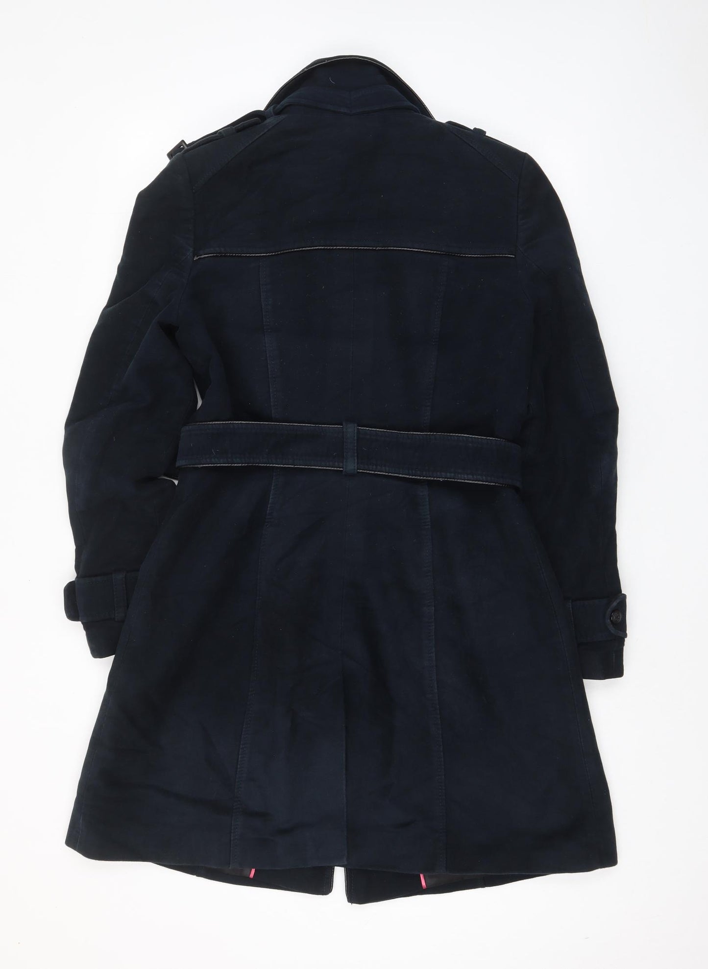 NEXT Womens Blue Military Jacket Coat Size 12 Button - Belted