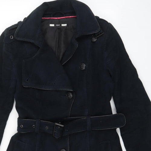 NEXT Womens Blue Military Jacket Coat Size 12 Button - Belted