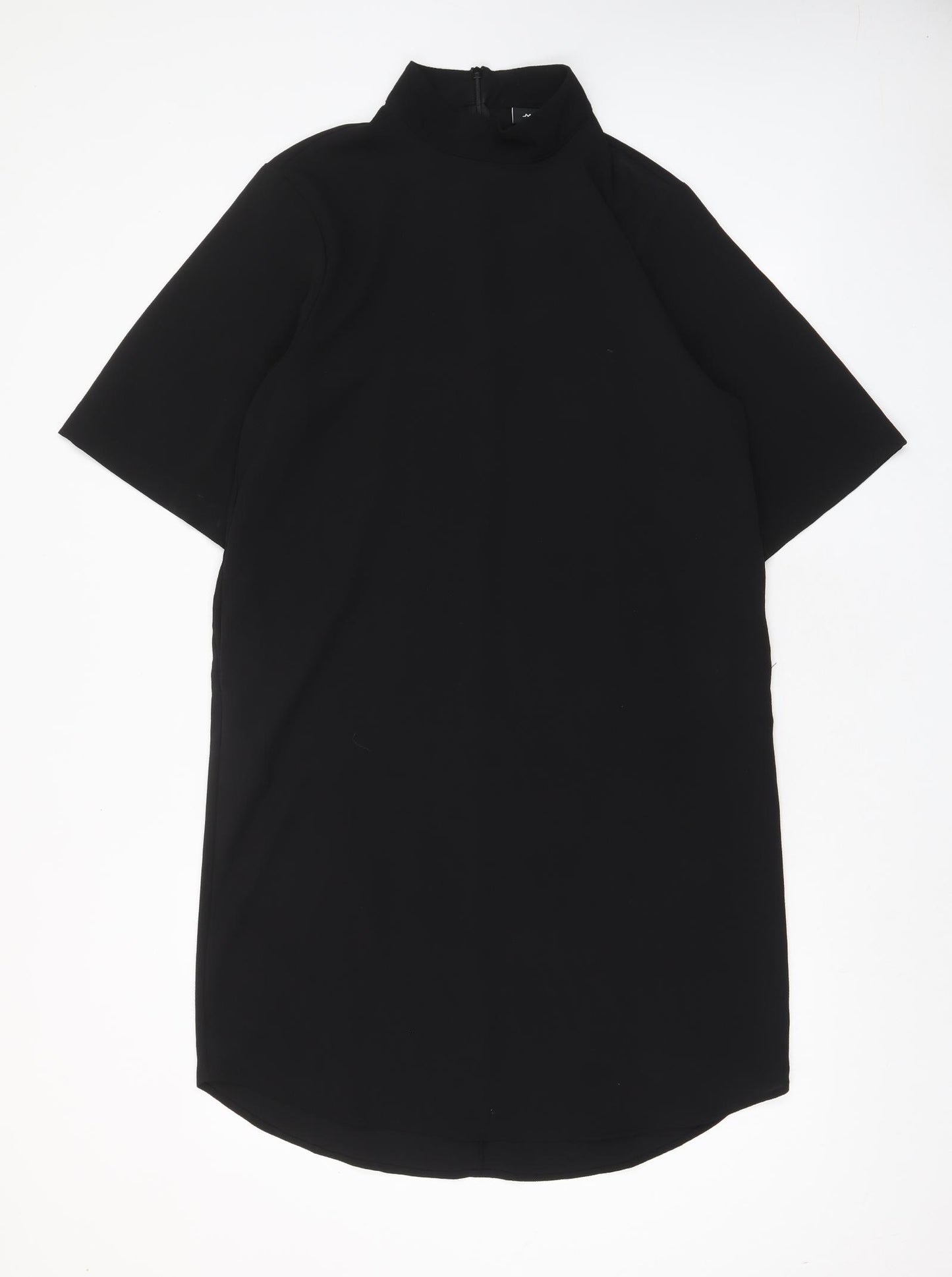 Monki Womens Black Polyester A-Line Size S Round Neck Zip