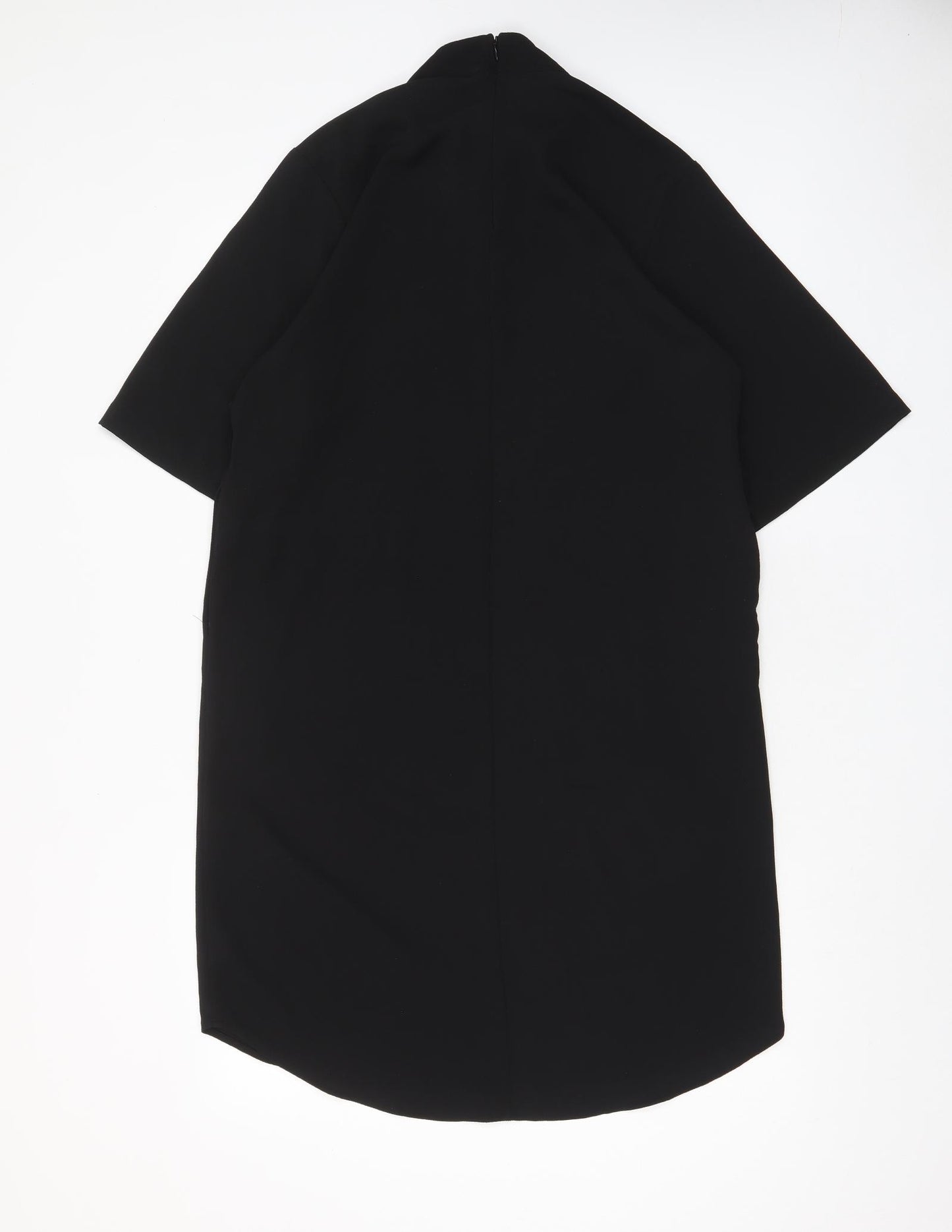 Monki Womens Black Polyester A-Line Size S Round Neck Zip