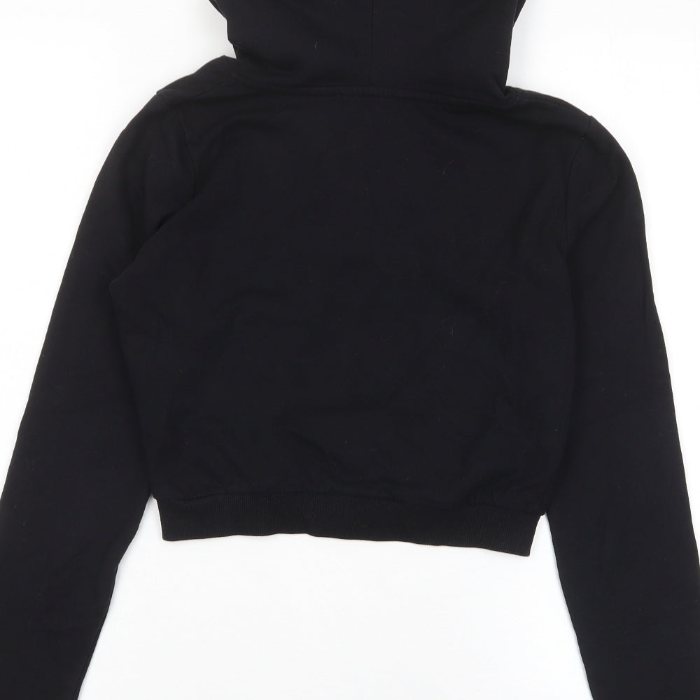 Select Womens Black Cotton Pullover Hoodie Size 6 Pullover - Lace Up