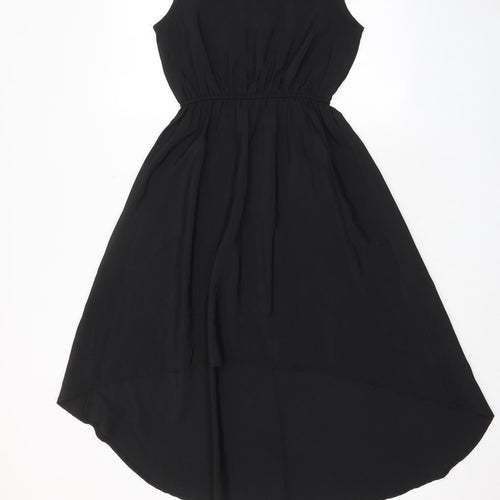 Voulez-Vous Womens Black Polyester A-Line Size XS Scoop Neck Pullover