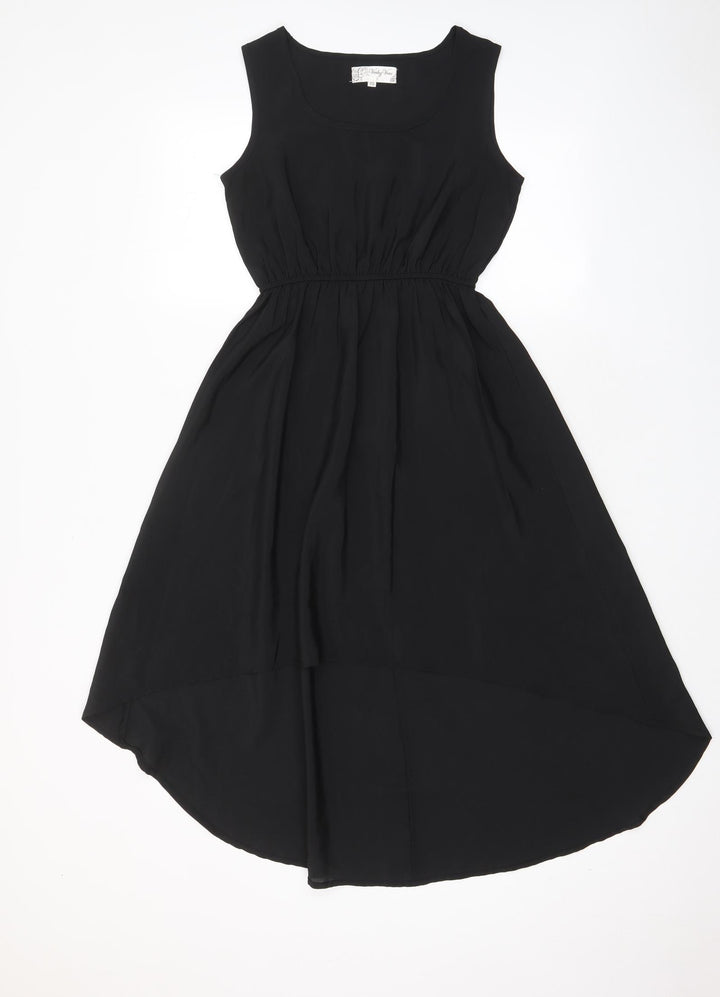 Voulez-Vous Womens Black Polyester A-Line Size XS Scoop Neck Pullover