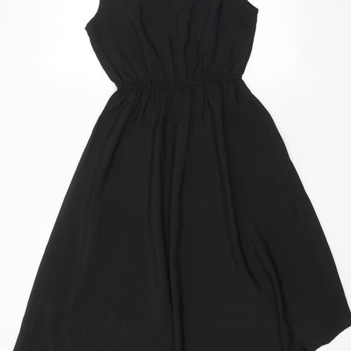 Voulez-Vous Womens Black Polyester A-Line Size XS Scoop Neck Pullover