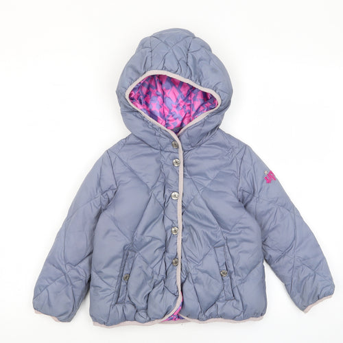 Diesel Girls Grey Basic Coat Coat Size 4 Years Zip - Pockets