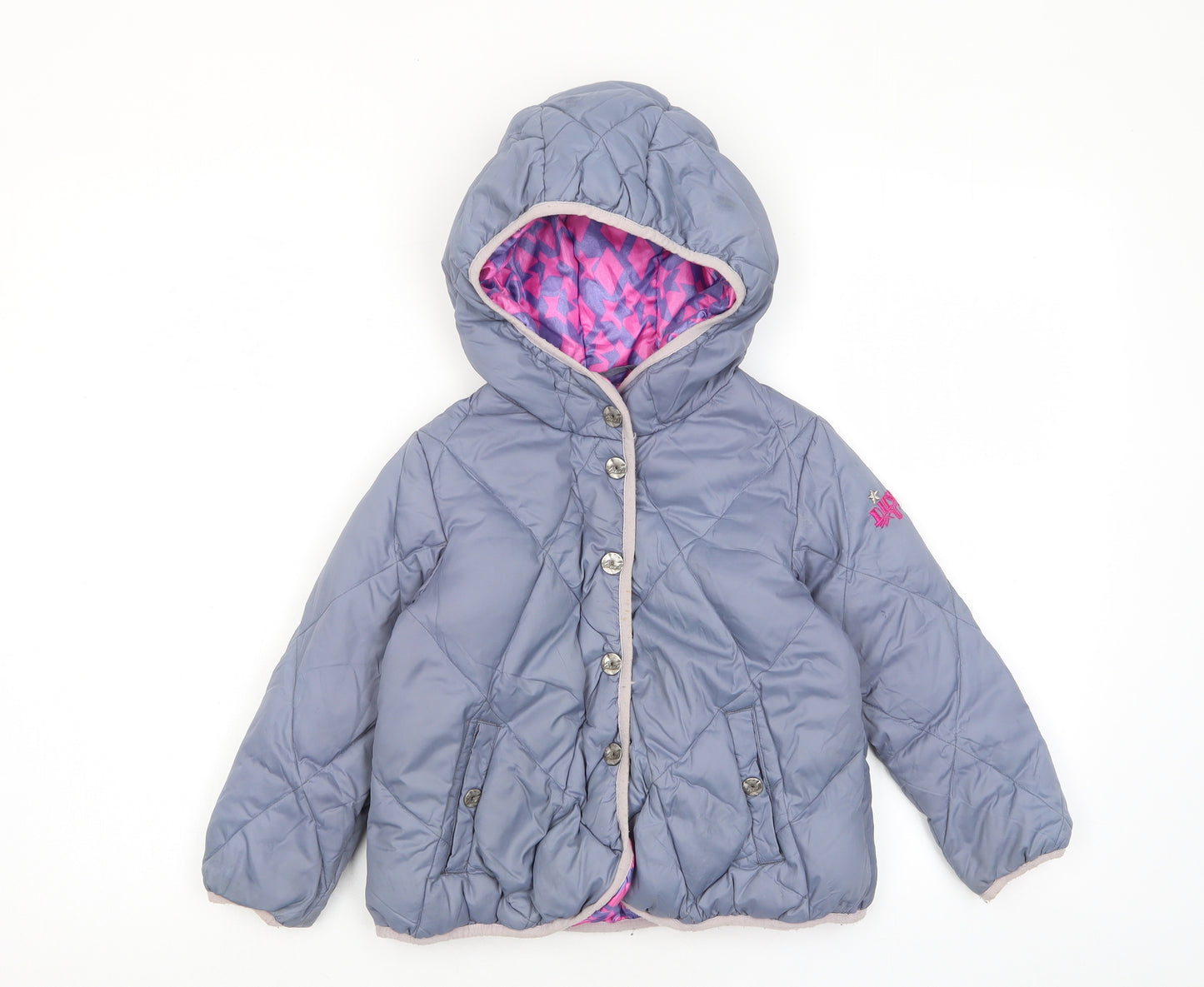Diesel Girls Grey Basic Coat Coat Size 4 Years Zip - Pockets