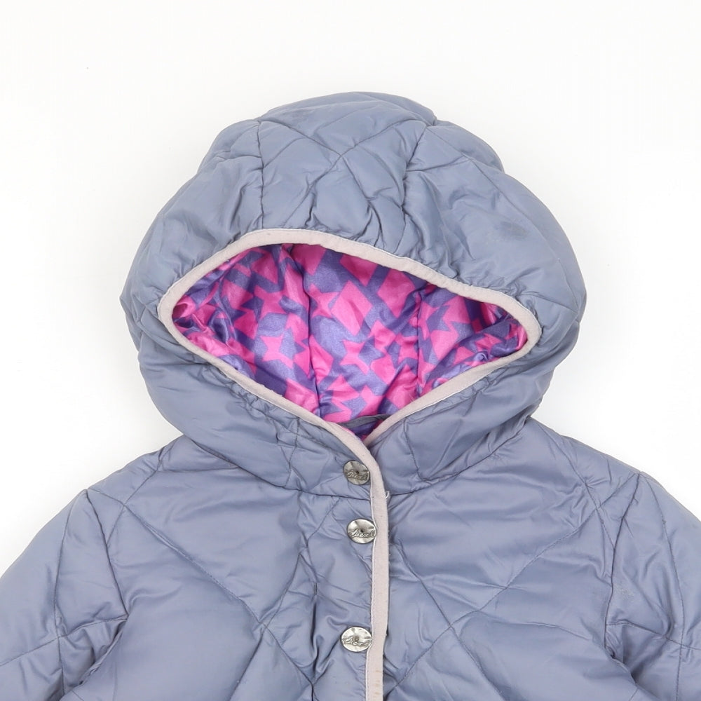 Diesel Girls Grey Basic Coat Coat Size 4 Years Zip - Pockets