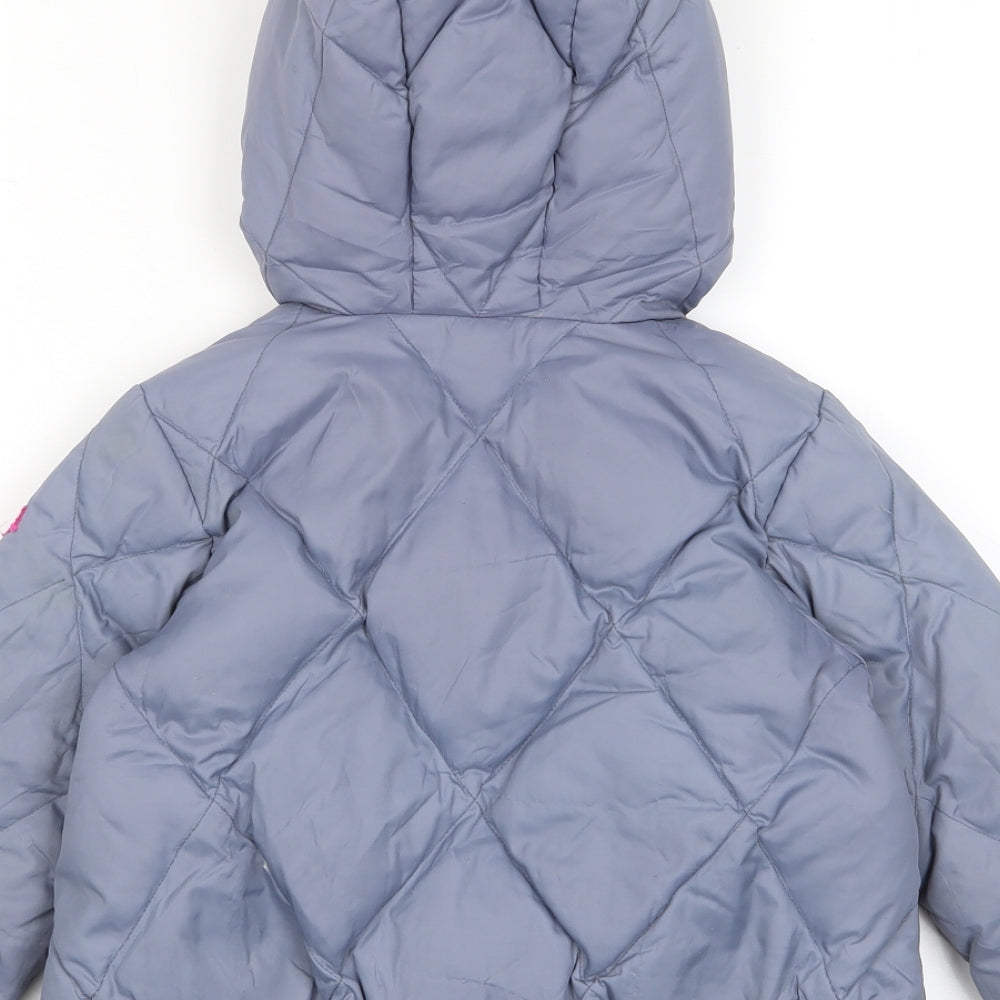 Diesel Girls Grey Basic Coat Coat Size 4 Years Zip - Pockets