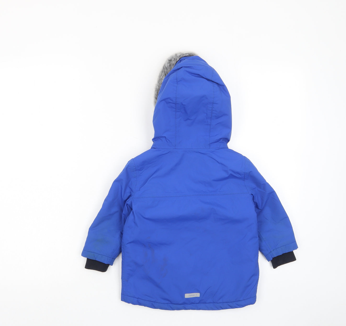 Jasper Conran Boys Blue Basic Coat Coat Size 12-18 Months Zip - Zip Pockets
