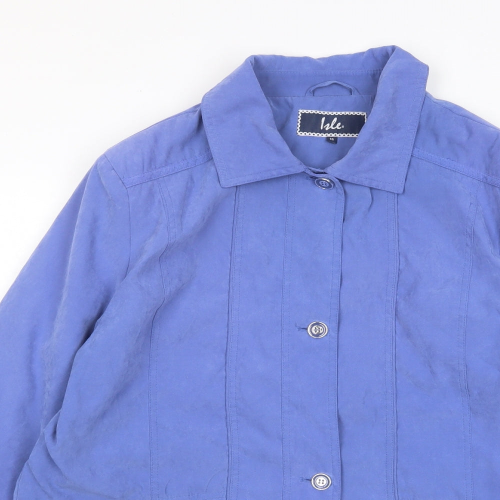EWM Womens Blue Jacket Size 16 Button - Pockets