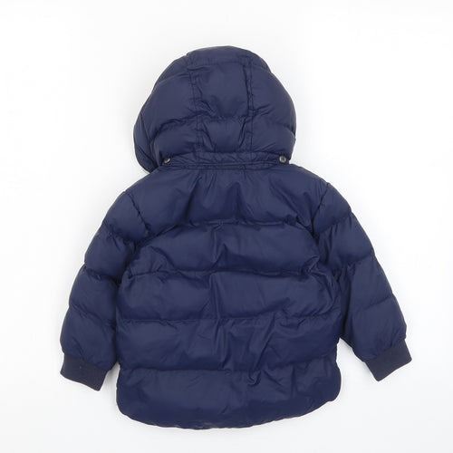 Timberland Boys Blue Basic Coat Coat Size 2 Years Zip - Logo, Pockets