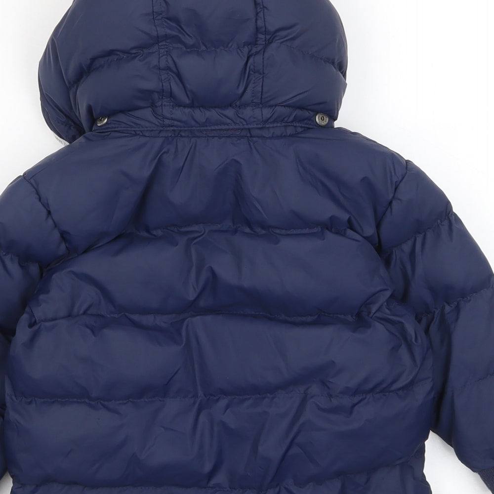 Timberland Boys Blue Basic Coat Coat Size 2 Years Zip - Logo, Pockets