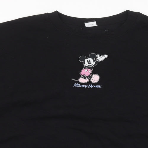 Disney Womens Black Cotton Pullover Sweatshirt Size 20 Pullover - 20-22, Mickey Mouse