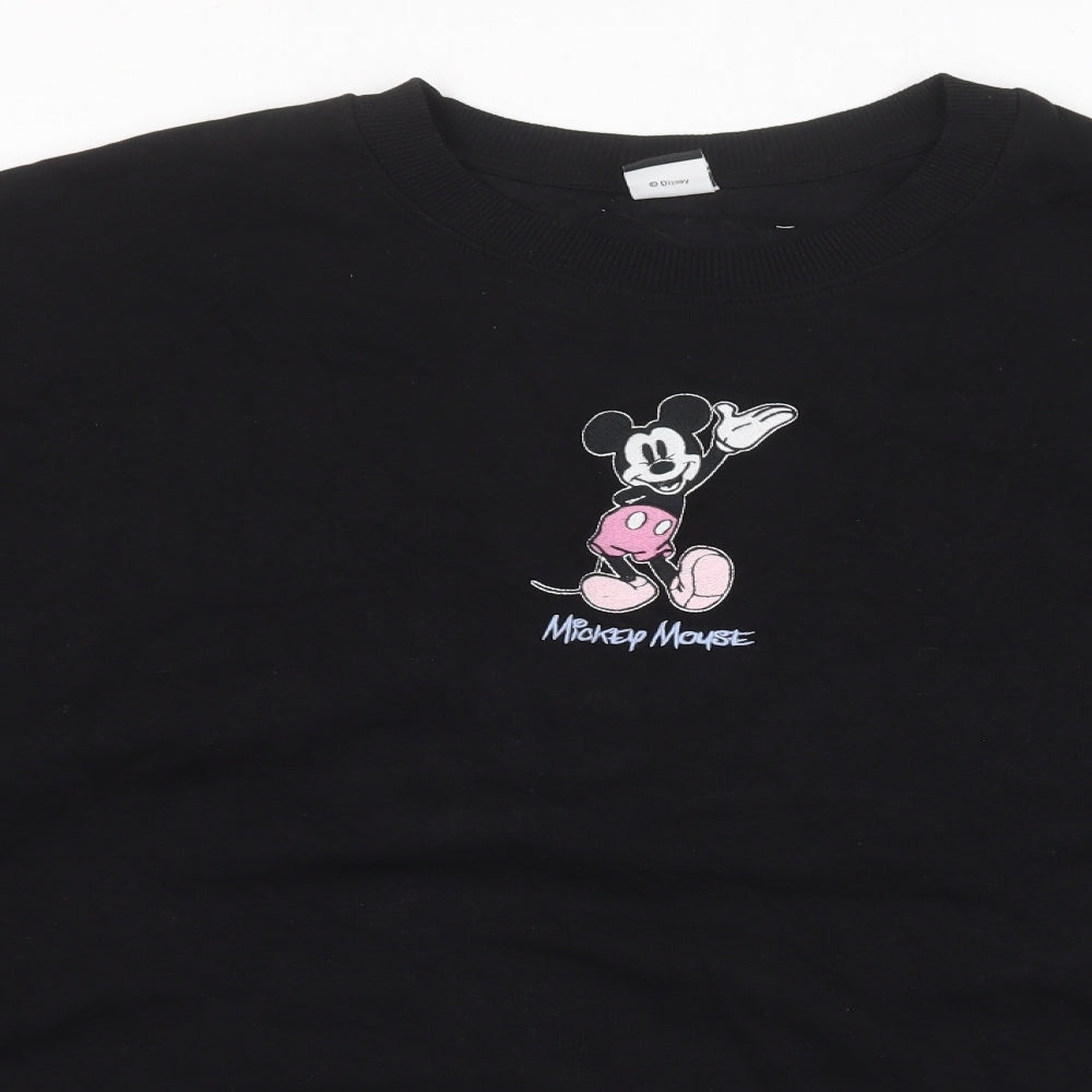 Disney Womens Black Cotton Pullover Sweatshirt Size 20 Pullover - 20-22, Mickey Mouse