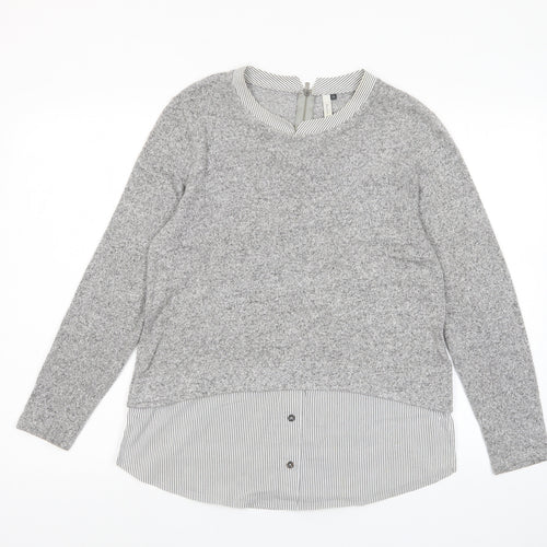 Maison de Nimes Womens Grey Crew Neck Viscose Pullover Jumper Size 12