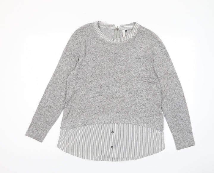 Maison de Nimes Womens Grey Crew Neck Viscose Pullover Jumper Size 12