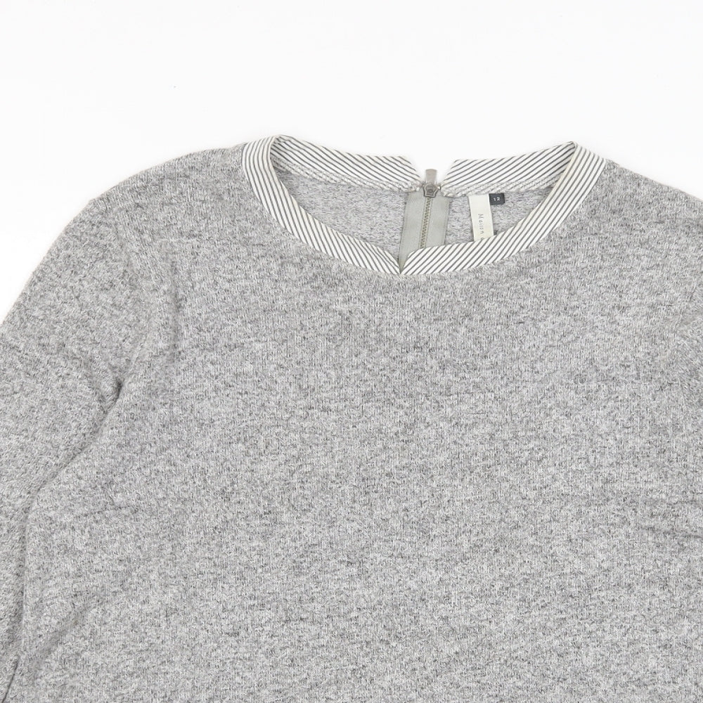 Maison de Nimes Womens Grey Crew Neck Viscose Pullover Jumper Size 12