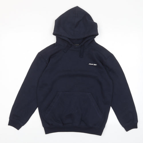 Reebok Boys Blue Cotton Pullover Hoodie Size 10 Years Pullover - Logo, Pockets