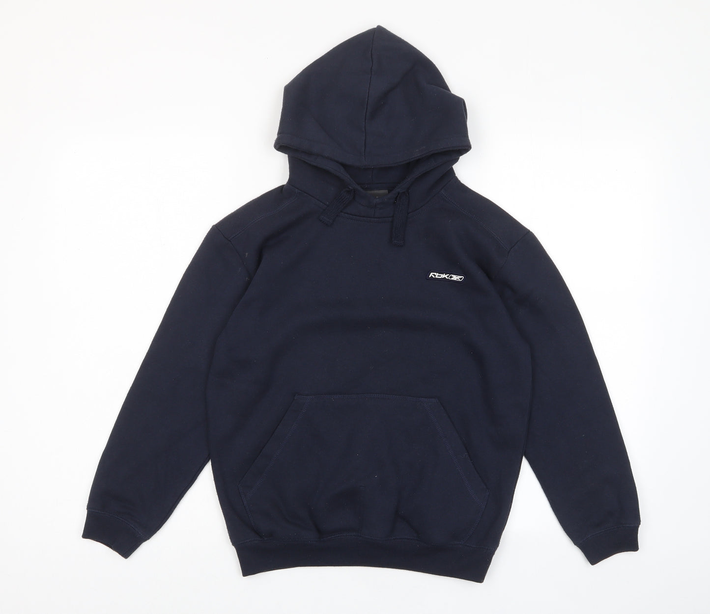Reebok Boys Blue Cotton Pullover Hoodie Size 10 Years Pullover - Logo, Pockets
