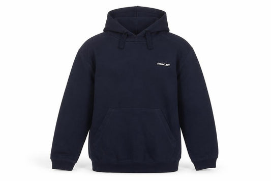 Front view of Reebok boys’ blue cotton pullover hoodie, size 10, years pullover - logo, pockets