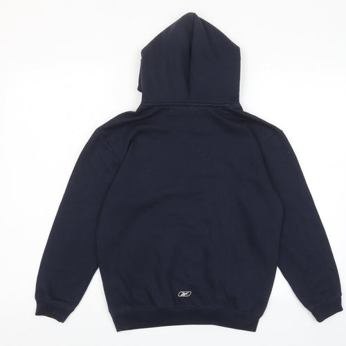 Reebok Boys Blue Cotton Pullover Hoodie Size 10 Years Pullover - Logo, Pockets