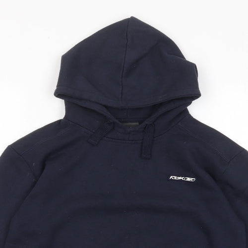 Reebok Boys Blue Cotton Pullover Hoodie Size 10 Years Pullover - Logo, Pockets