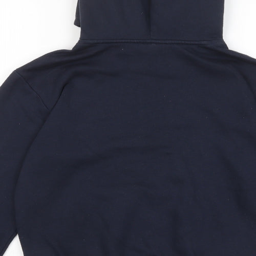 Reebok Boys Blue Cotton Pullover Hoodie Size 10 Years Pullover - Logo, Pockets