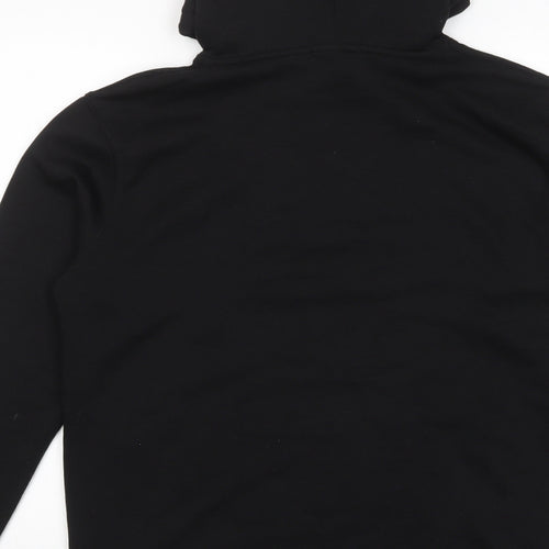 PRETTYLITTLETHING Womens Black Cotton Pullover Hoodie Size S Pullover - Pockets