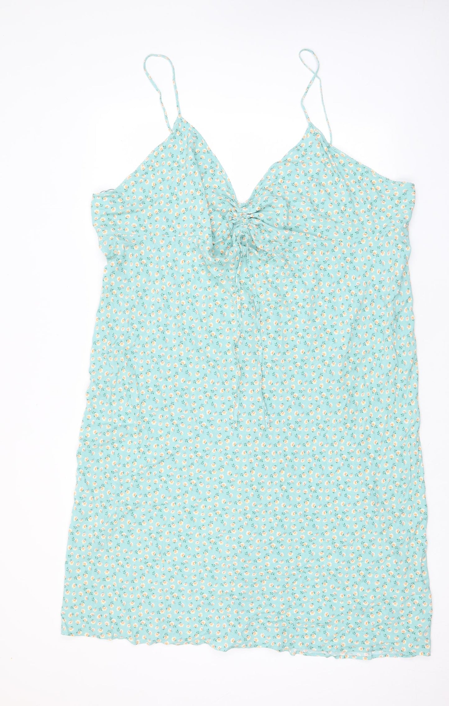 Marks and Spencer Womens Blue Floral Viscose Cami Dress Size 26
