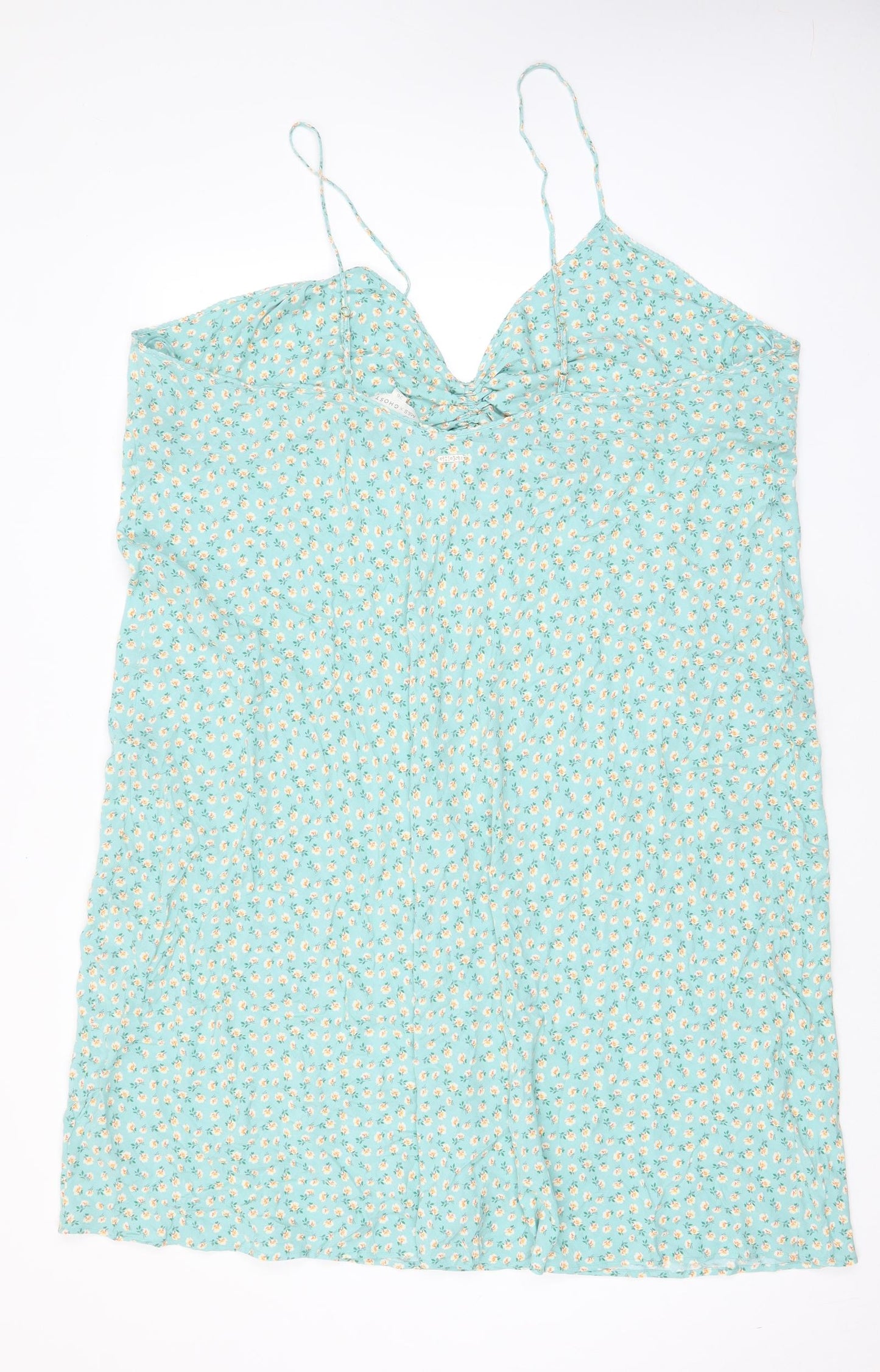 Marks and Spencer Womens Blue Floral Viscose Cami Dress Size 26