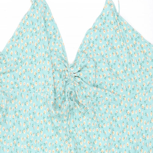 Marks and Spencer Womens Blue Floral Viscose Cami Dress Size 26