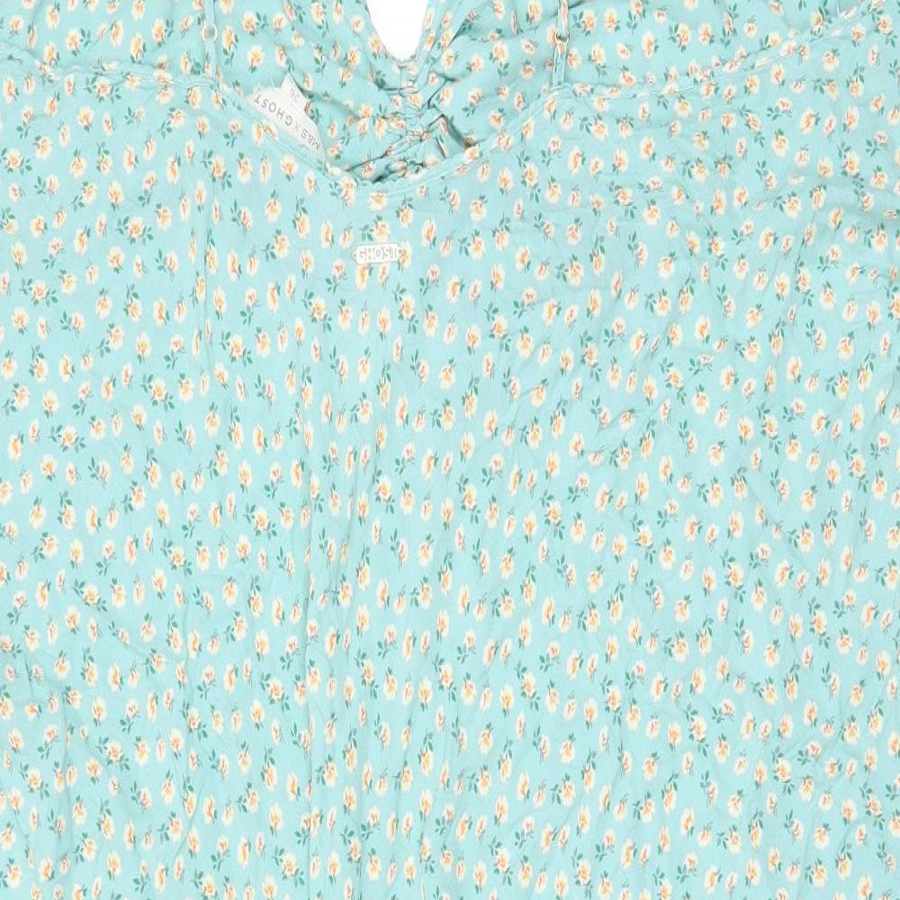 Marks and Spencer Womens Blue Floral Viscose Cami Dress Size 26