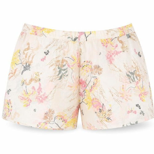 Marks and Spencer Womens Pink Floral Polyester Top Sleep Shorts Size 22 - Elasticated waist