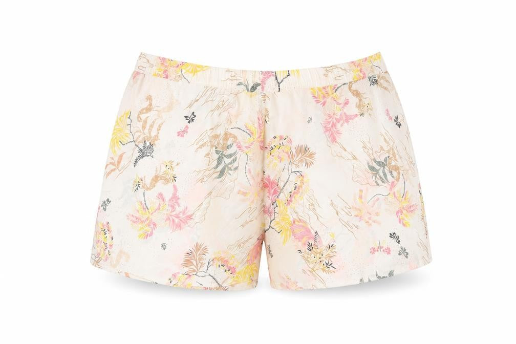 Marks and Spencer Womens Pink Floral Polyester Top Sleep Shorts Size 22 - Elasticated waist