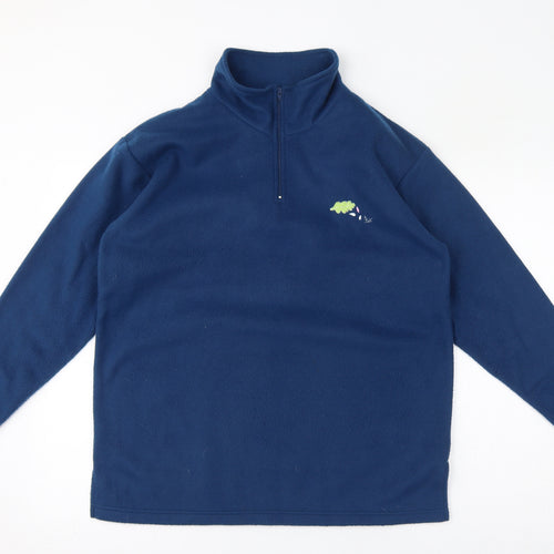 Damart Womens Blue Polyester Pullover Sweatshirt Size M Pullover - Embroidered Leaf