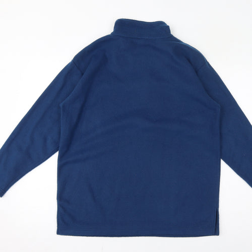 Damart Womens Blue Polyester Pullover Sweatshirt Size M Pullover - Embroidered Leaf