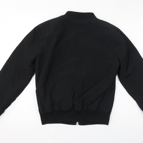 Boohoo Womens Black Bomber Jacket Jacket Size 10 Zip