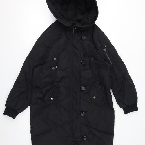 La Babité Womens Black Quilted Coat Size S Zip