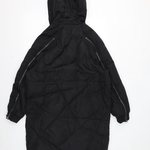 La Babité Womens Black Quilted Coat Size S Zip