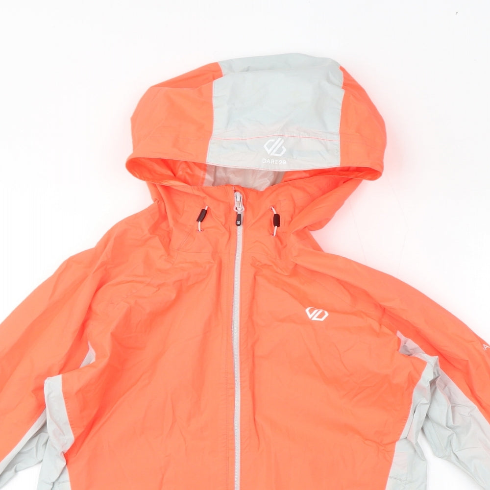Dare 2B Womens Orange Jacket Size 8 Zip - Water Resistant, Reflective