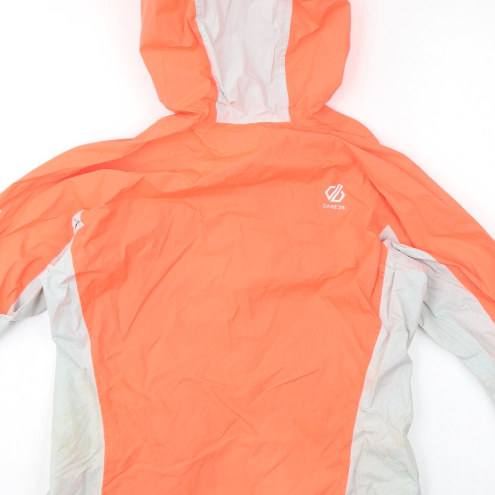 Dare 2B Womens Orange Jacket Size 8 Zip - Water Resistant, Reflective