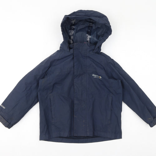 Regatta Boys Blue Rain Coat Coat Size 3-4 Years Zip